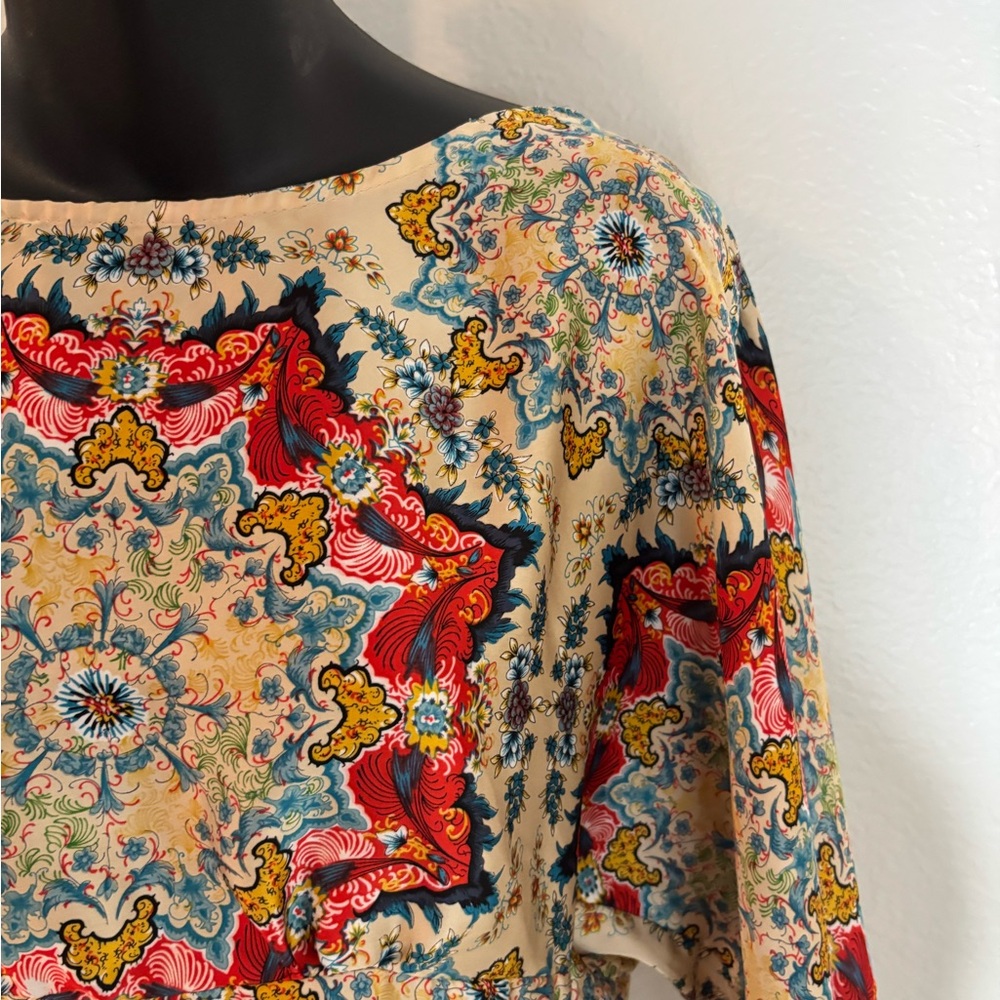 AKA New York Red Ruffled Fitted Blouse by Anthropologie - Picture 6 of 16